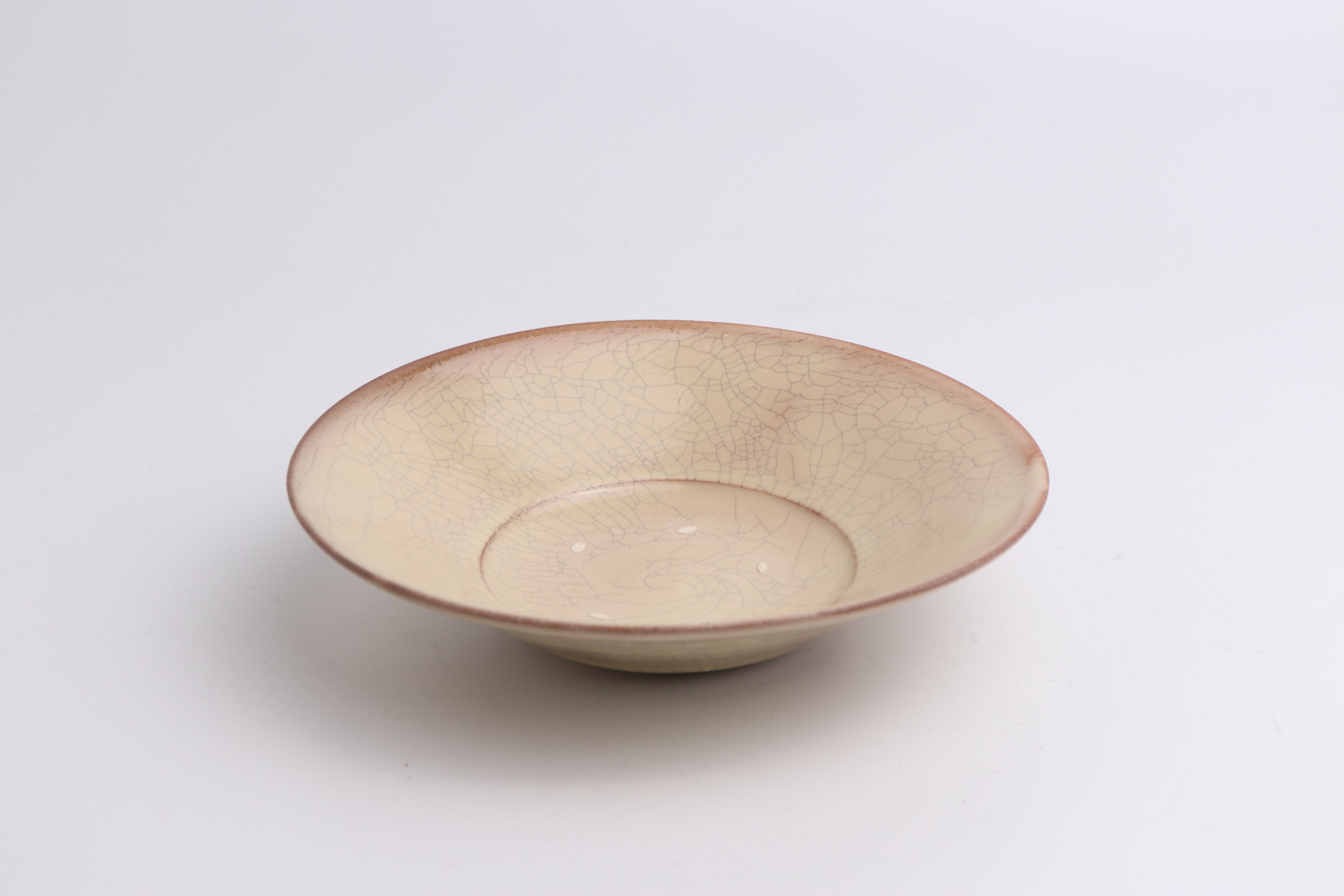 Fuminari Araga crack dish with brim 18cm